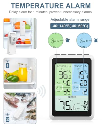 Termómetro de nevera digital con sensores que evita alimentos estropeados 3