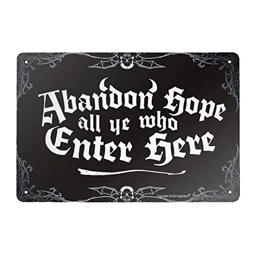 Retro Metal Sign Vintage Tin Sign Halloween Skeleton Sign for Plaque Poster Cafe Wall Art Gift 12 X 8 INCH