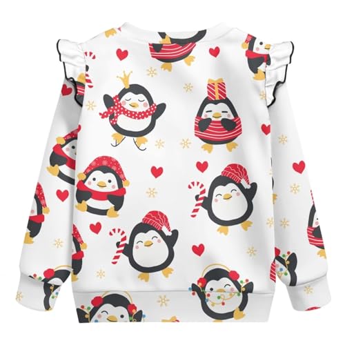 Christmas Shirts for Toddler Girls Long Sleeve Girls Graphic Sweatshirts Size 1-8 Years Ruffle Sweatshirt2