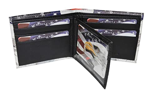 LeatherboLeatherboss PU Leather Stylish Bifold Wallet with Printed Gift Box ss PU Leather Stylish Bifold Wallet with Printed Gift Box (US America Flag & Eagle)4