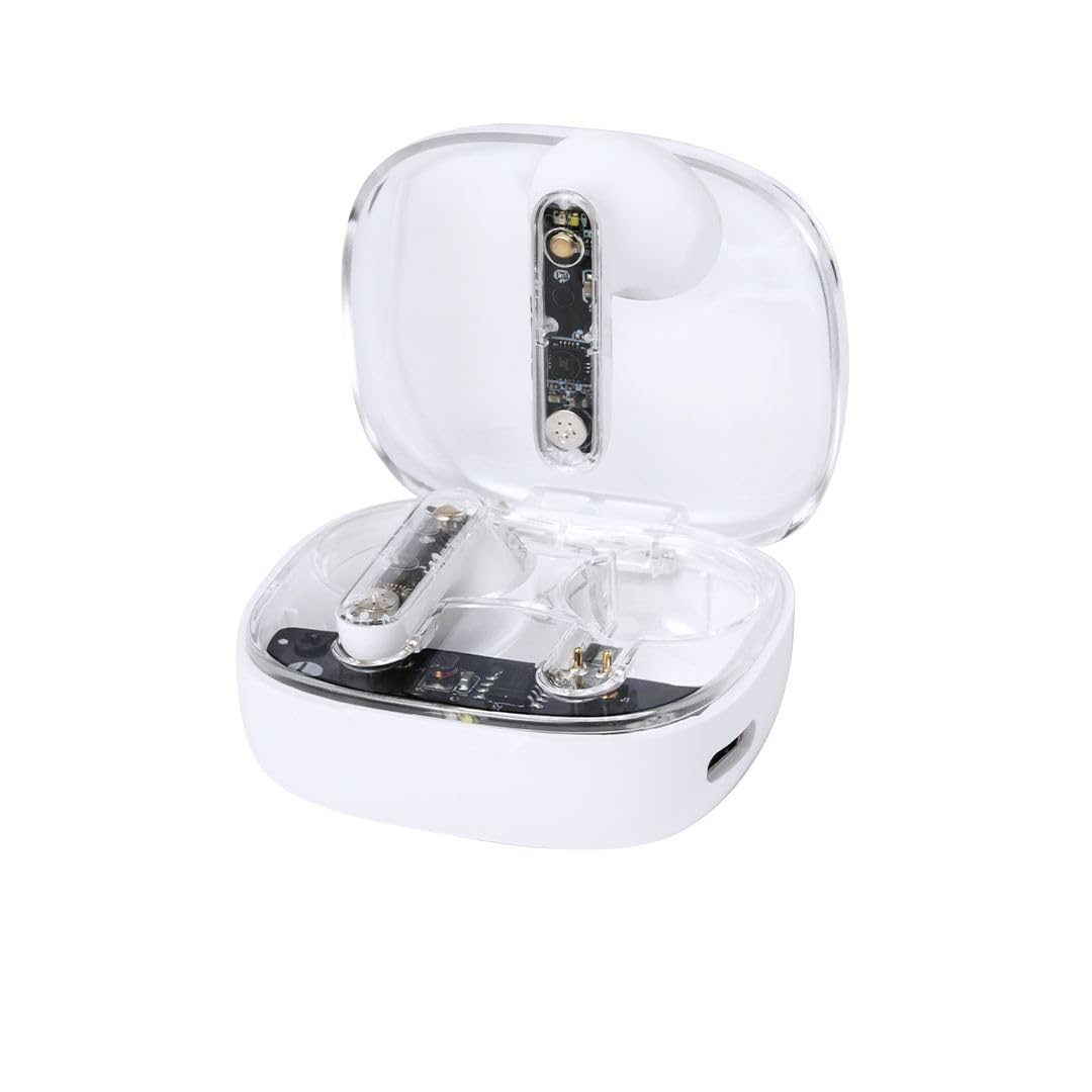 Generico Cuffie auricolari Bluetooth dal design trasparente con base di ricarica integrata