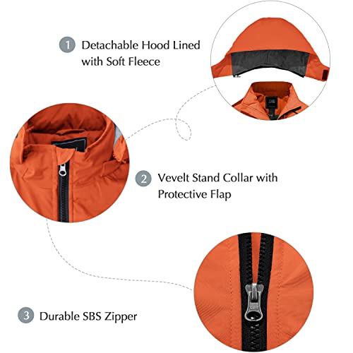 Zshow Boy's Warm Hooded Ski Jacket Windbproof Thick Snow Parka Coat(Orange,8) #TOP4