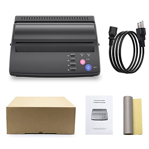Liumate Tattoo Transfer Stencil Machine Thermal Copier Printer, Tattoo Stencil Printer With 20 Pcs Tattoo Transfer Paper, Tattoo Printer Machine For Temporary And Permanent Tattoos, Black #TOP7