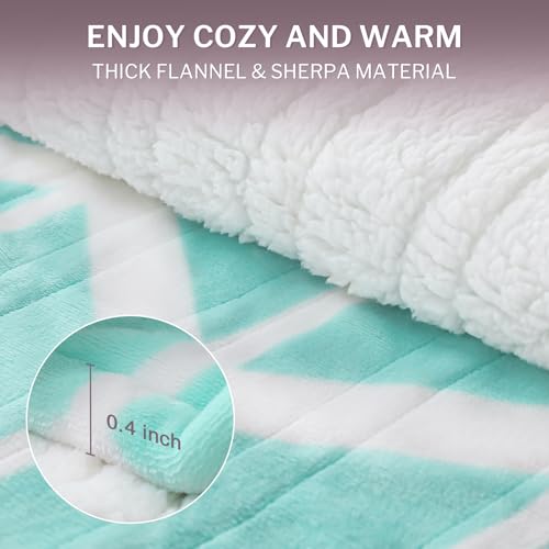 VENTIMI Electric Blanket Heated Throw, 50" x 60" Heated Blanket with 5 Heat Levels & 3 Hours Auto Off, Fast Heating Blankets with ETL & FCC Certification, Green
