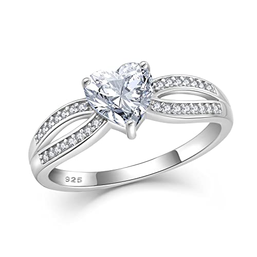 Promise Rings for Her Sterling Silver Heart Shaped Infinity Engagement Rings 925 Sterling Silver Band Ring