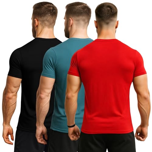 Image of 3Colours RGB Active Fit Men's Sports T-Shirt - Lightweight Quick Dry Polyester Gym & Running Wear-Shake