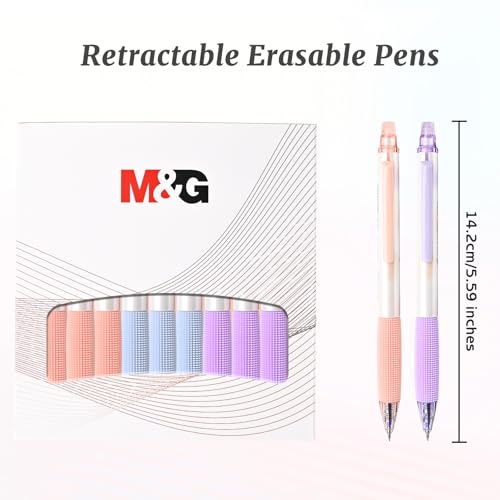 M&G Set de 12 bolígrafos borrables de tinta azul miniatura 2