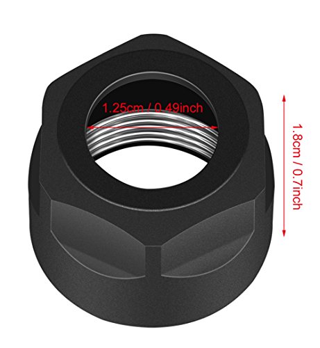 5Pcs/Set Er16A Collet Clamping Hex Nuts Hexagonal Nut Type M19 × 1.0P For Er Cnc Milling Chuck Holder Lathe Black #TOP1