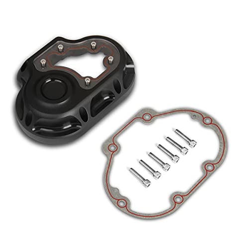 Lyxy-Parts Black Clarity Transmission Side Cover For Harley Dyna Low Rider Fxdl Fat Bob Touring Road King Flhr Softail 07-13 #TOP1