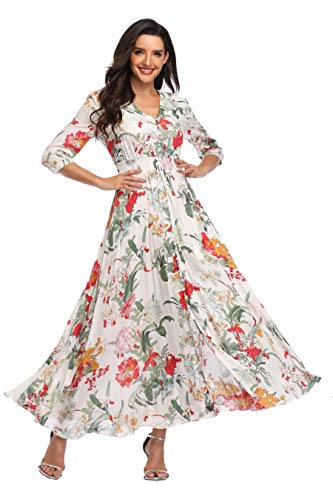 Image of Casual Summer Dresses for Women 2026 Maxi Dress Flowy Bohemian Beach Party