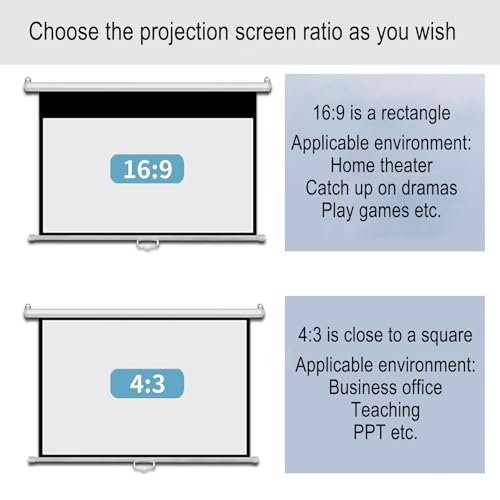 Pantalla manual retráctil para proyector 60 pulgadas miniatura 5