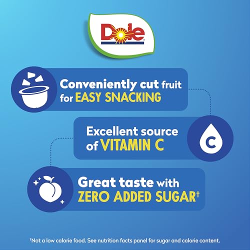 Image of Dole Fruit Bowls No Sugar Added Snacks, Diced Peaches 4oz 24 Cups, Gluten & Dairy Free, Bulk Lunch Snacks for Kids & Adults