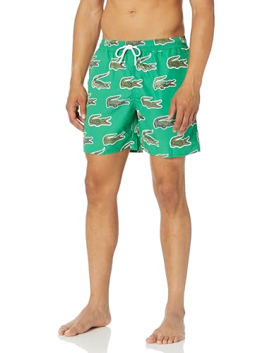 Lacoste Men's Standard Allover Croc Taffeta Swim Trunks