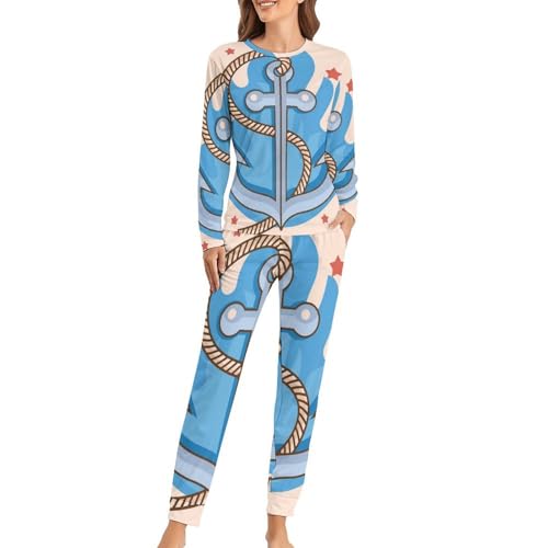Pyjama femme contre les nuits fraîches ensemble sleepwear respirant manches longues pantalon
