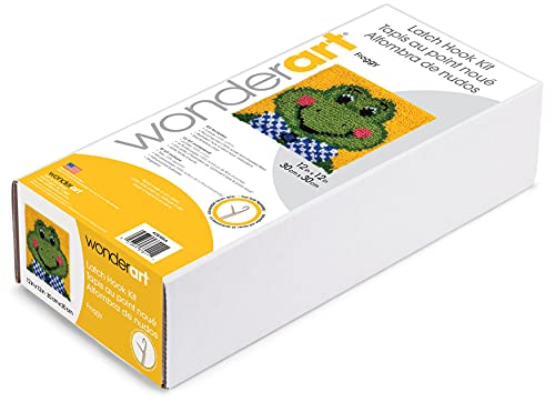 Image of Wonderart Froggy Latch Hook Kit, 12 inch X 12 inch