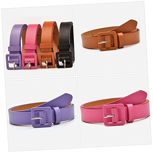 BESTYASH 4pcs Girls Belts Stylish Solid Color Waist Accessories for Boy Girl for Jeans and Camel4