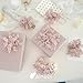 AIMUDI Rose Gold Velvet Bows for Gift Wrapping 6.5'' Christmas Curly Bows Self Adhesive Gift Bows for Presents, Treat Bags, Wine Bottles Party Holiday Wedding Decorations - 6 Counts