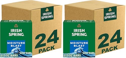 Image of Irish Spring Bar Soap for Men,Moisture Blast,3.7 Oz,(Pack of 48)