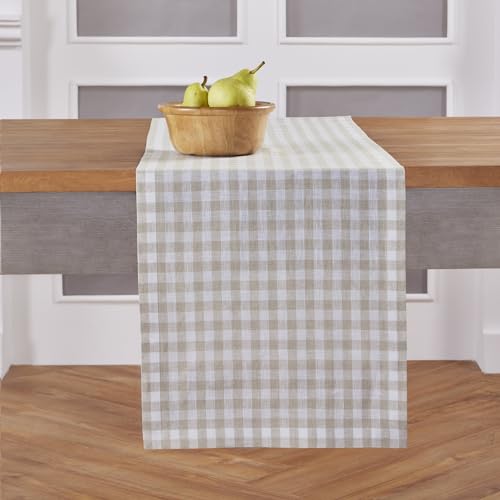 Solino Home Linen Gingham Check Table Runner...