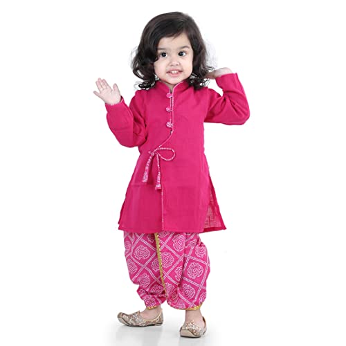 Image of BownBee Ethnic Wear Cotton Kurta Dhoti Traditional Dress Set for Baby Boys, Front Open with Dori Pattern, Full Sleeves, and Round neck, Ideal for All Festivals