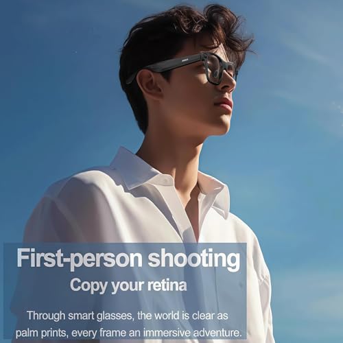 Image of JK Vision Camera Glasses with AI Translation,1080P Translator Glasses with Camera,WiFi /Bluetooth,11 Languages Translation, with Black Lens