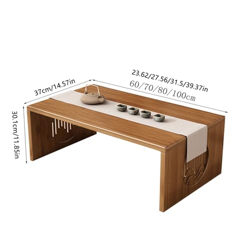 Mesa plegable de bambú tatami estilo japonés para té y meditación 4