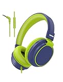 Picture of MIDOLA Volume Limited 85/110dB Kids Headphone Over-Ear/On-Ear Foldable Sound Noise Protection Headset with Inline AUX 3.5mm Cord w/Mic for Child School Cellphone Pad PC Notebook DeepBlueSky