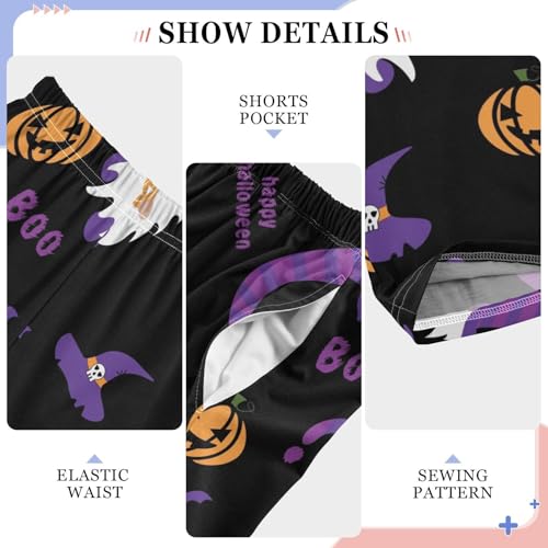 Halloween Gnome Boo Boys Long Pants Soft Trousers Elastic Waist Kids Lounge Bottoms with Pockets S-XL4