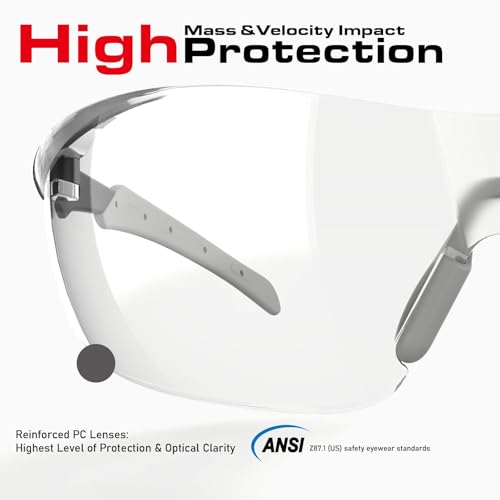 Image of Pickleball Safety Glasses Women Men, Protection, Classic Black | ANSI Z87.1, Anti-Fog & Scratch Resistant Goggles for Work, Racquetball, Squash