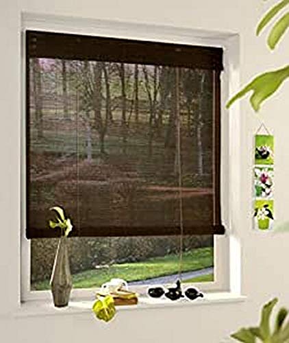 madecostore - Estor Enrollable de bambú – Caramel – 63 x 180 cm – Fijación con perforación – Estor de Madera