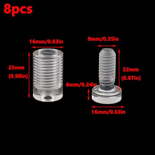 Image of Antrader Clear Standoffs,Standoff Screws,16 x 25mm (8Pcs) | Wall Standoff Mounts for Advertising Board Hanging Acrylic Picture Frame