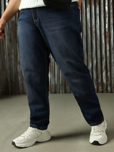Image of High Star Women Cotton Washed Mom Fit Casual High-Rise Jeans