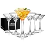 Cambareign Martini Glasses Set of 6, 6oz Lead-Free Martini Glass, Crystal Cocktail Glassware with Stem, Wine Gifts for Women Men