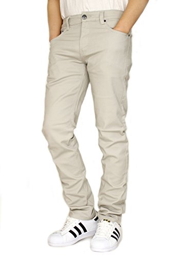 URBANJ Men's Twill Stretch Skinny Jeans