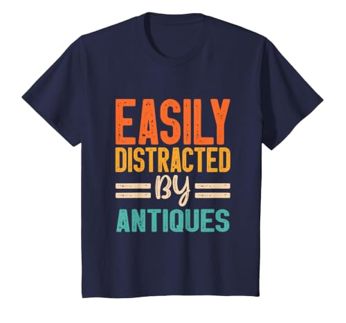 Easily Distracted By Antiques T-Shirt, Youth, Navy Blue, 3T