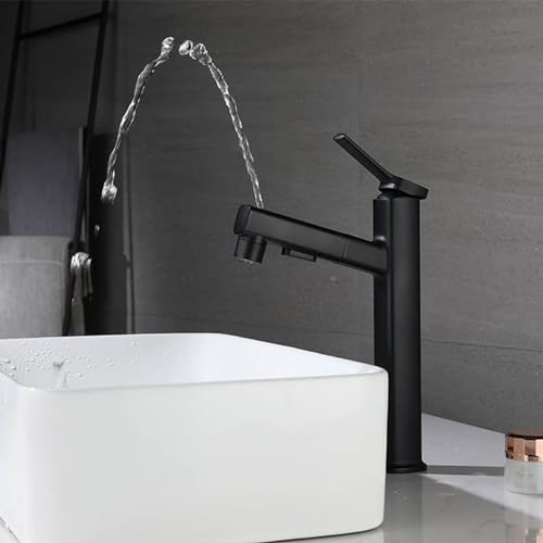 Grifo monomando alto gris de baño con rociador extraíble antisalpicaduras