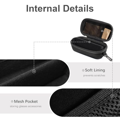 Image of Bukere Double Eyeglasses Case with Adjustable Slots, EVA Hard-shell Travel Dual Glasses Sunglasses Organizer for Men Women