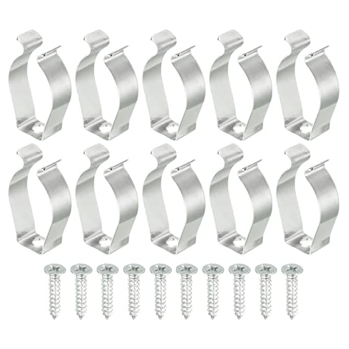 Image of MECCANIXITY T8 Clips Bracket Hanger Fluorescent Tube Light Fixture Holder U Shape Clamps with Screws for LED Bulbs Ceiling Lamp, Steel Pack of 10