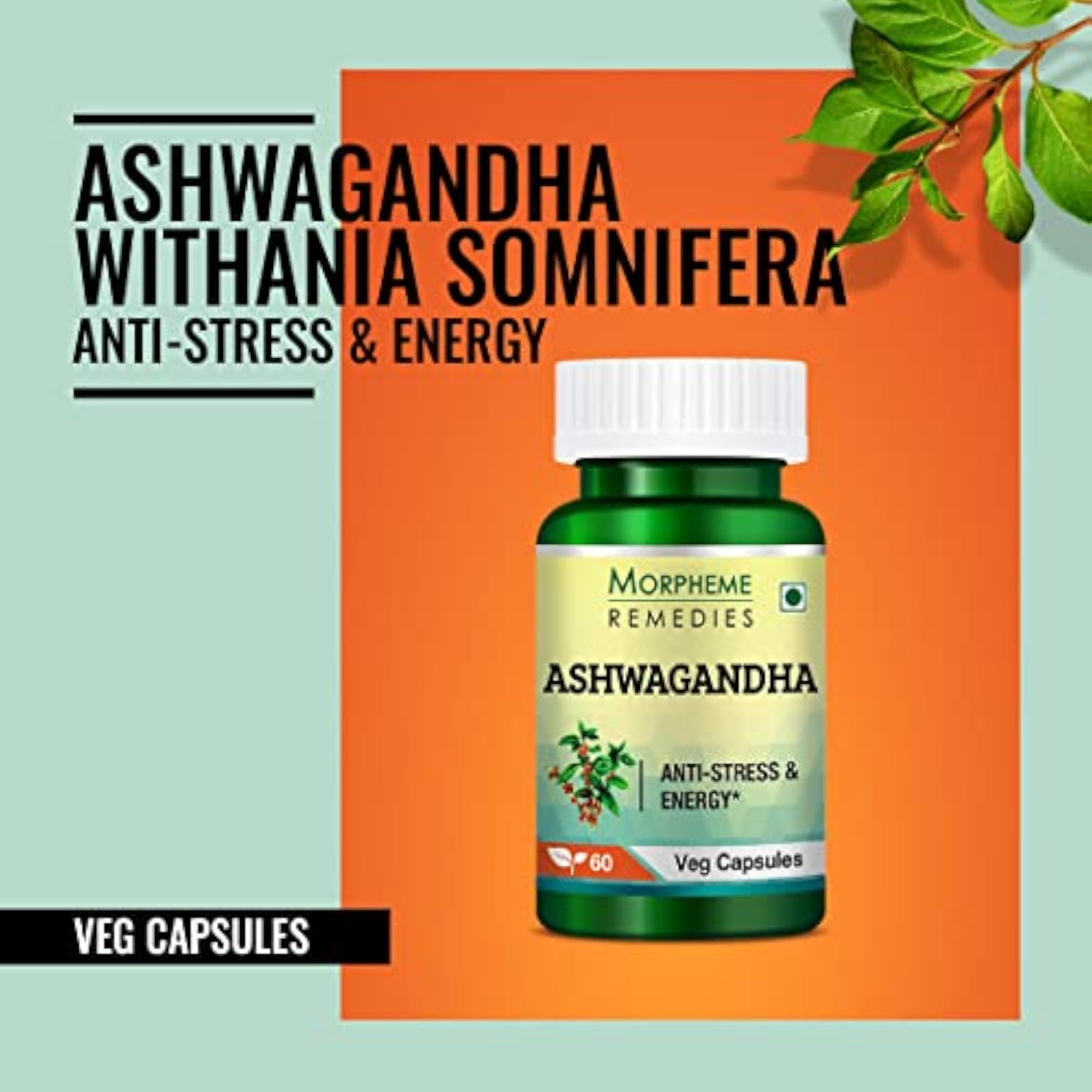 Ashwagandha (Withania somnifera) 500mg Extract 60 Veg Caps - 6 Bottles