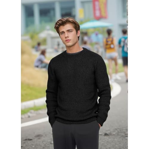 Men Casual Long Sleeves Crewneck Pullover Outdoor Sweaters Top2