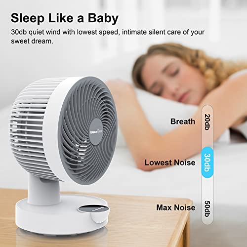 Busypiggy Air Circulator Fan - 8 Inch Small Desk Fan, Quiet Oscillating Fan, Personal Fan With Timer, With Remote Control Function And 3 Speeds Suitable For Bedroom, Home, Office #TOP4