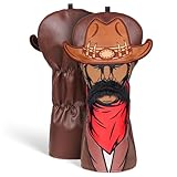 Craftsman Golf Golf Club Head Covers,Funny Driver Headcover Cowboy Design Golf Club Cover, Brown Driver Headcover Fit up tp 460cc Golfing Gift for Men Women