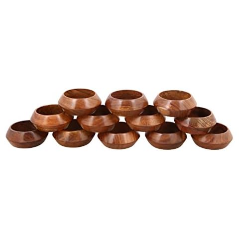 Wooden Napkin Rings | Elegant Wood Napkin Ring Holders for Dining Table Decor Kitchen Table and Dinner Set | ShalinIndia Set of 12 Kitchen Decor and Napkin Holder Cover