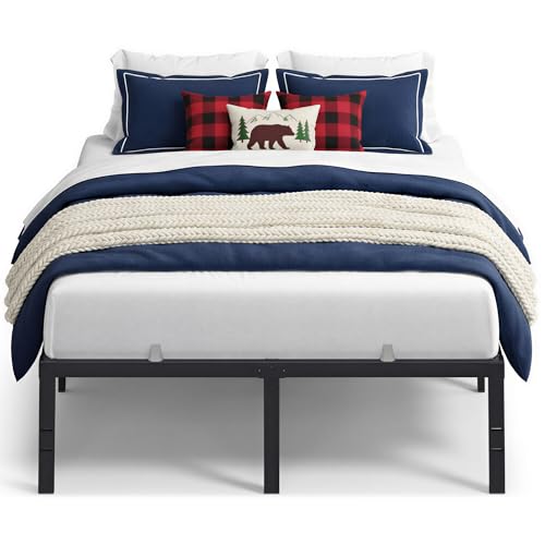 Image of VASAGLE Full Metal Bed Frame 16 Inches Tall, 1100 lb Weight Capacity, No Box Spring Needed, with Under-Bed Storage, Easy Setup, Heavy-Duty Platform Bed, Mattress Retainers, Matte Black URMB662BD02S