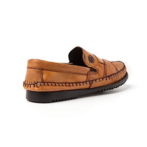 Sapato Casual Mocassim Sapatilha Masculino Confortável Marrom Amarelado (41)