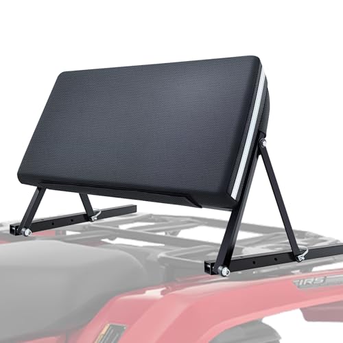 C CLINK Universal ATV Backrest with Storage Pocket 900D Oxford Cloth Cover with 270 Degrees Reflective Strips Heavy Duty Steel Frame 2.7Thick Sponge Cushion Layer Adjustable Folds Flat