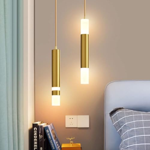 Lámpara colgante LED dorada de 6W para iluminar habitaciones con techos bajos 6