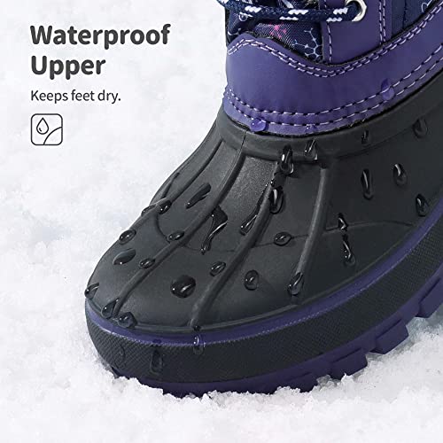 Dream Pairs Boys Faux Fur-Lined Insulated Waterproof Winter Snow Boots Kriver-3 Purple/Fuchsia 12 Little Kid #TOP1
