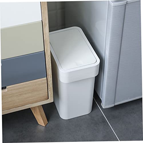 Caneca de basura rectangular para baño con tapa tipo presionar miniatura 3