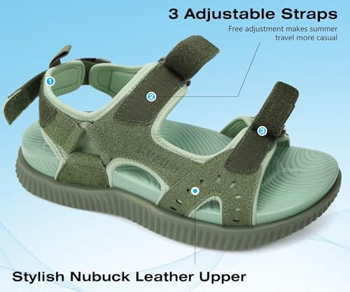Image of KuaiLu Mens Hiking Sandals With Arch Support Sport Recovery Athletic Walking Sandals For Man Outdoor Summer Casual Thick Cushion Beach Water Fisherman Sandal Size 7-15